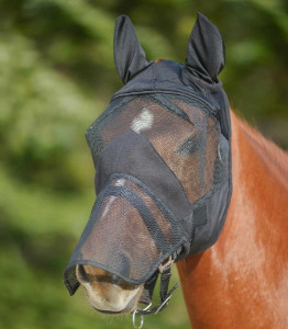 Waldhausen Maska przeciw owadom Premium z ochroną uszu i osłoną chrap black pony