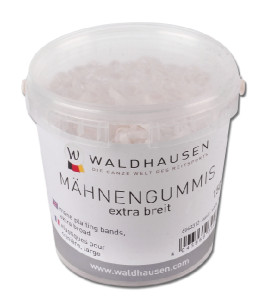 Waldhausen Gumki do grzywy i ogona w wiaderku, extra szerokie 150g białe