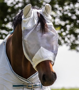 Waldhausen Maska przeciw owadom Premium z ochroną uszu silver grey pony