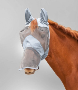 Waldhausen Maska przeciw owadom Premium z ochroną uszu i osłoną chrap silver grey pony