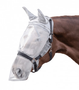 Waldhausen Maska przeciw owadom Premium z ochroną uszu i chrap silver grey pony