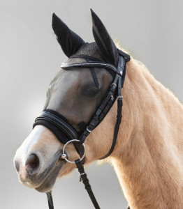 Waldhausen Maska przeciw owadom Ride z ochroną uszu black pony