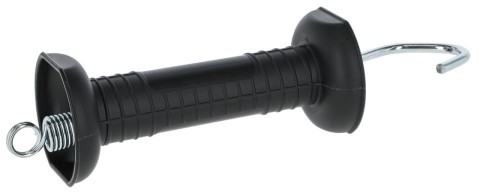 KERBL Uchwyt bramowy z hakiem i sprężyną naciągową czarny