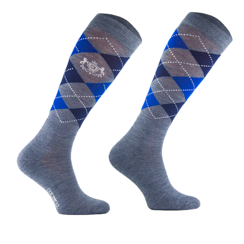 COMODO Podkolanówki zimowe z wełną merino w kratkę #06