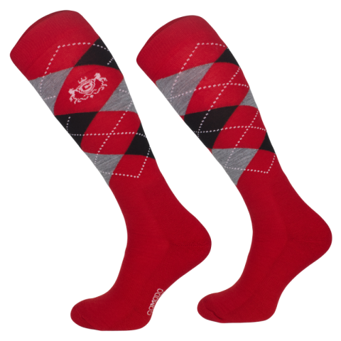 COMODO Podkolanówki zimowe z wełną merino w kratkę #07