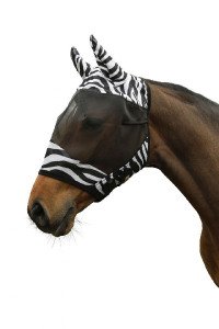 COVALLIERO Maska przeciwko owadom Zebra z czarną wstawką Pony